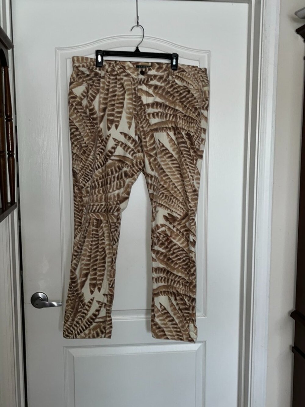 RALPH LAUREN Jeans, pre-owned, feather print, Size 16